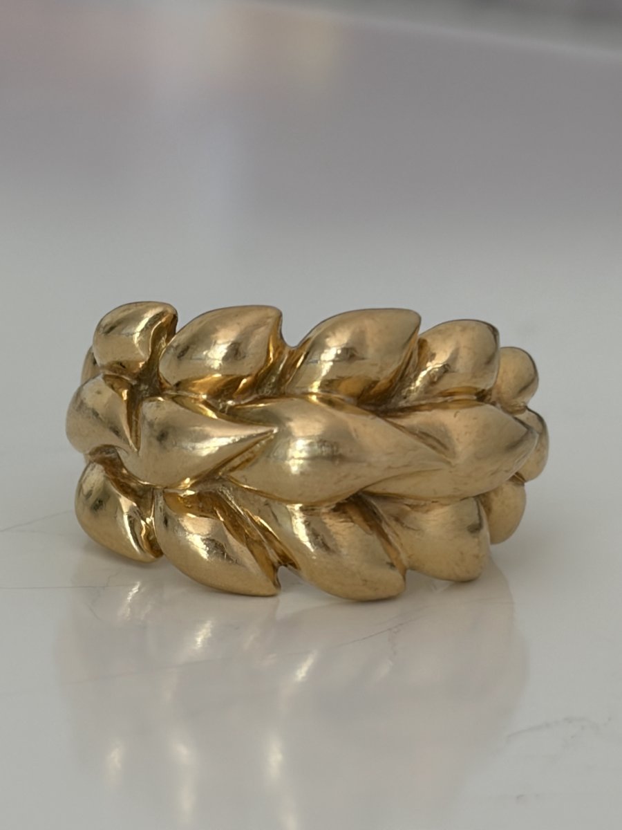 7973 - Chanel Vintage Yellow Gold Bangle Ring-photo-3