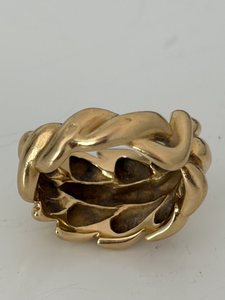7973 - Chanel Vintage Yellow Gold Bangle Ring-photo-4