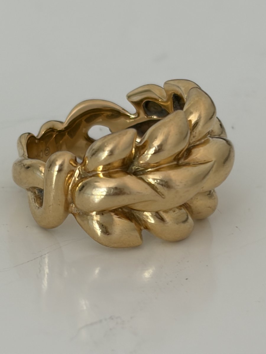 7973 - Chanel Vintage Yellow Gold Bangle Ring-photo-1