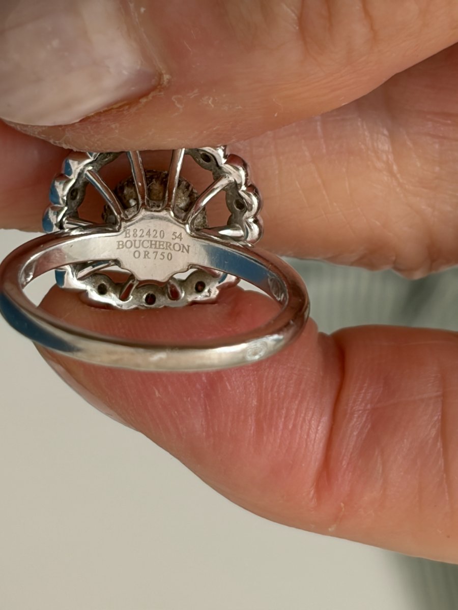 7988 - Boucheron "ma Jolie" Ring In White Gold With Diamonds-photo-3