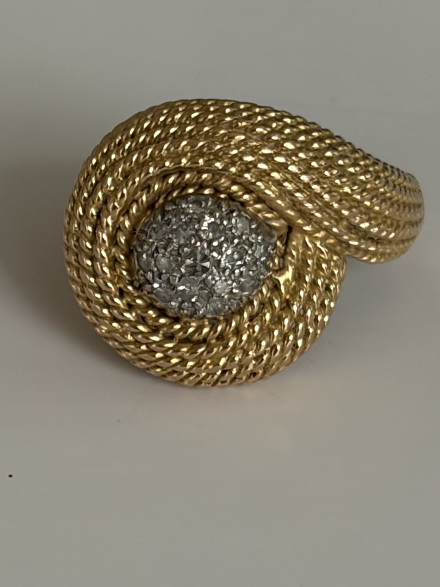 7999 - Vintage Yellow Gold Diamond Cocktail Ring