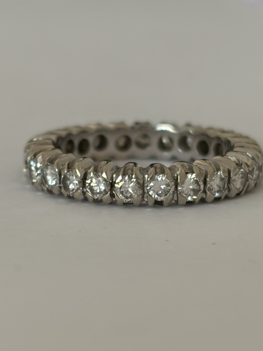 1590- Alliance Américaine Or Gris Diamants (1,10 ct)-photo-3
