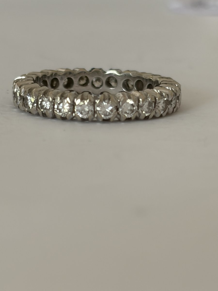 1590- Alliance Américaine Or Gris Diamants (1,10 ct)-photo-4