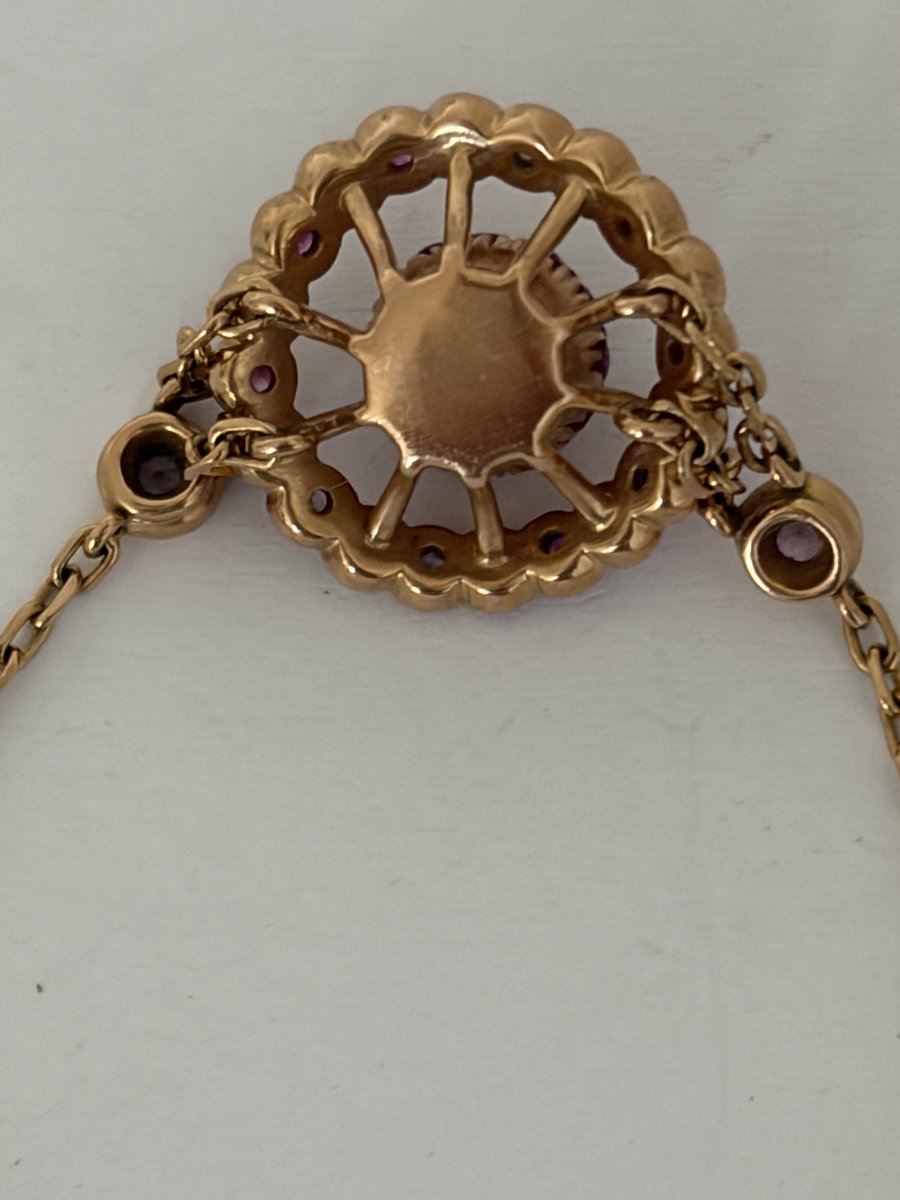 8062 - Boucheron "ma Jolie" Bracelet In Rose Gold With Pink Sapphires And Diamonds-photo-4