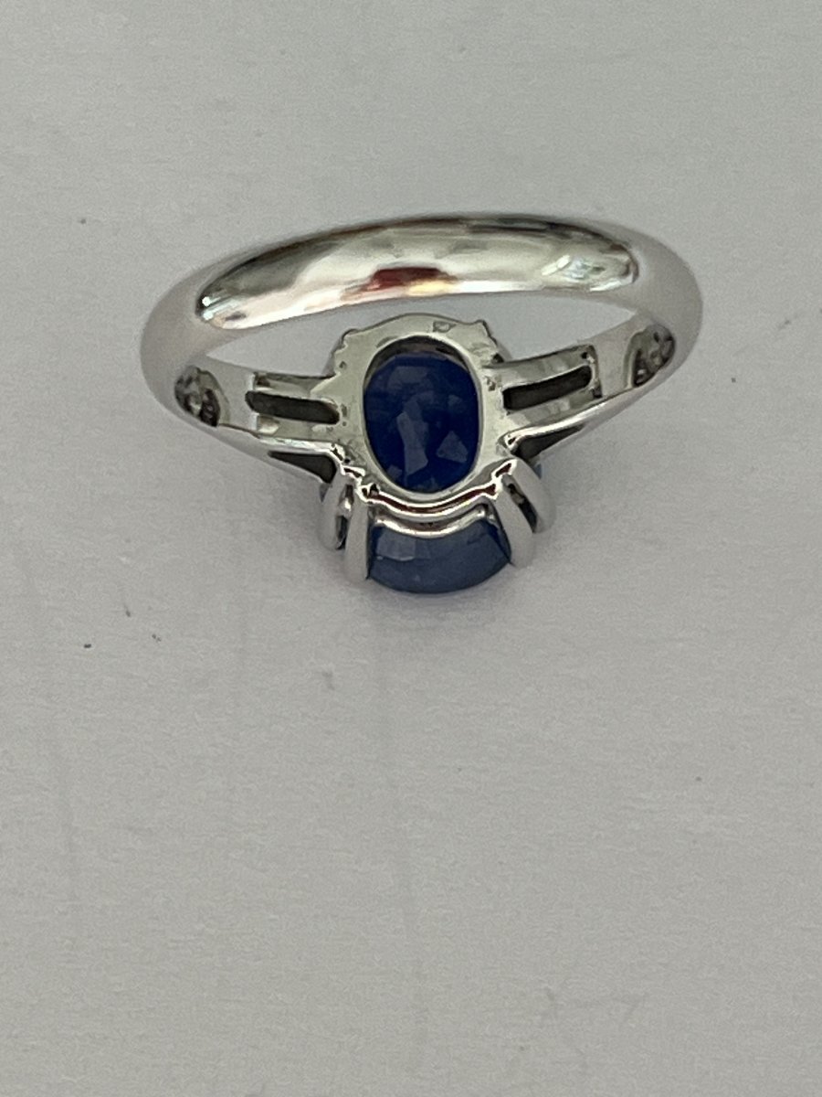 5963- Bague Or Gris Saphir Ceylan 4,60 ct-photo-2