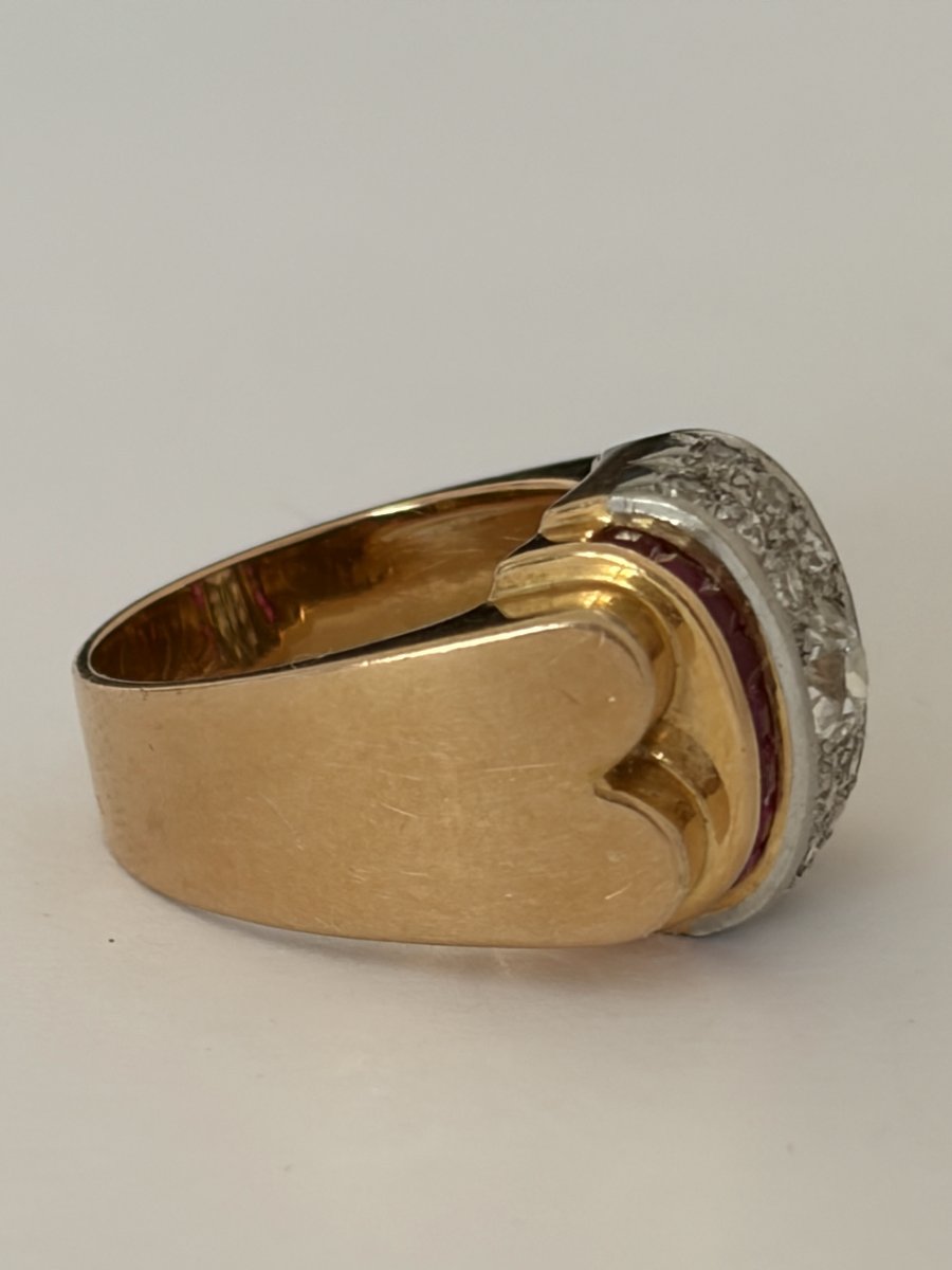 8016 - White Gold Ring With Sapphire And Diamonds-photo-1