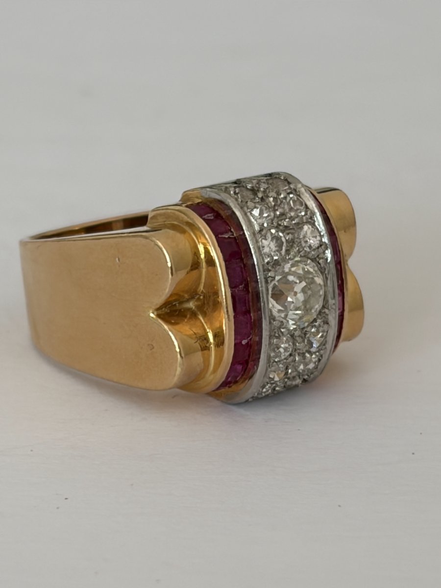 8016 - White Gold Ring With Sapphire And Diamonds-photo-5