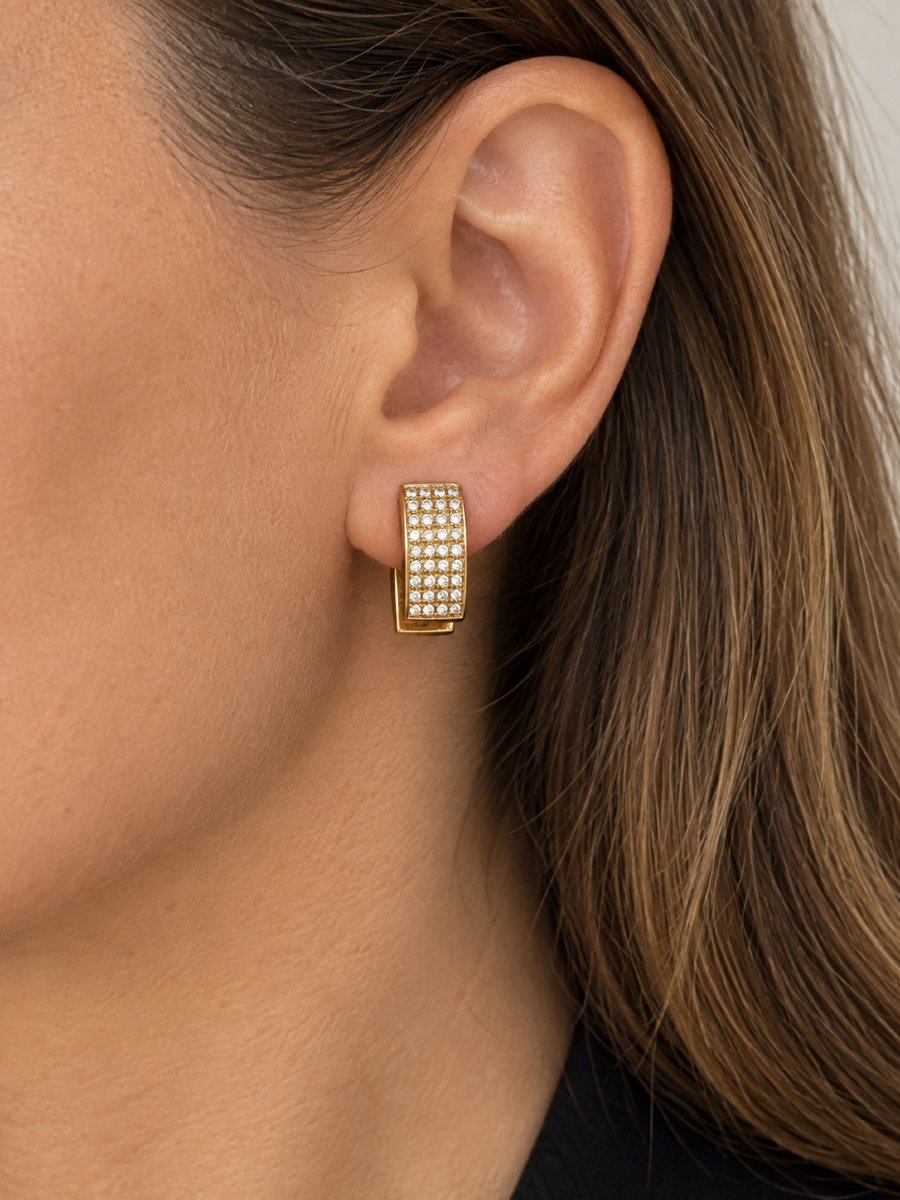 8017 - Yellow Gold Earrings With 2.00 Ct Diamonds-photo-2