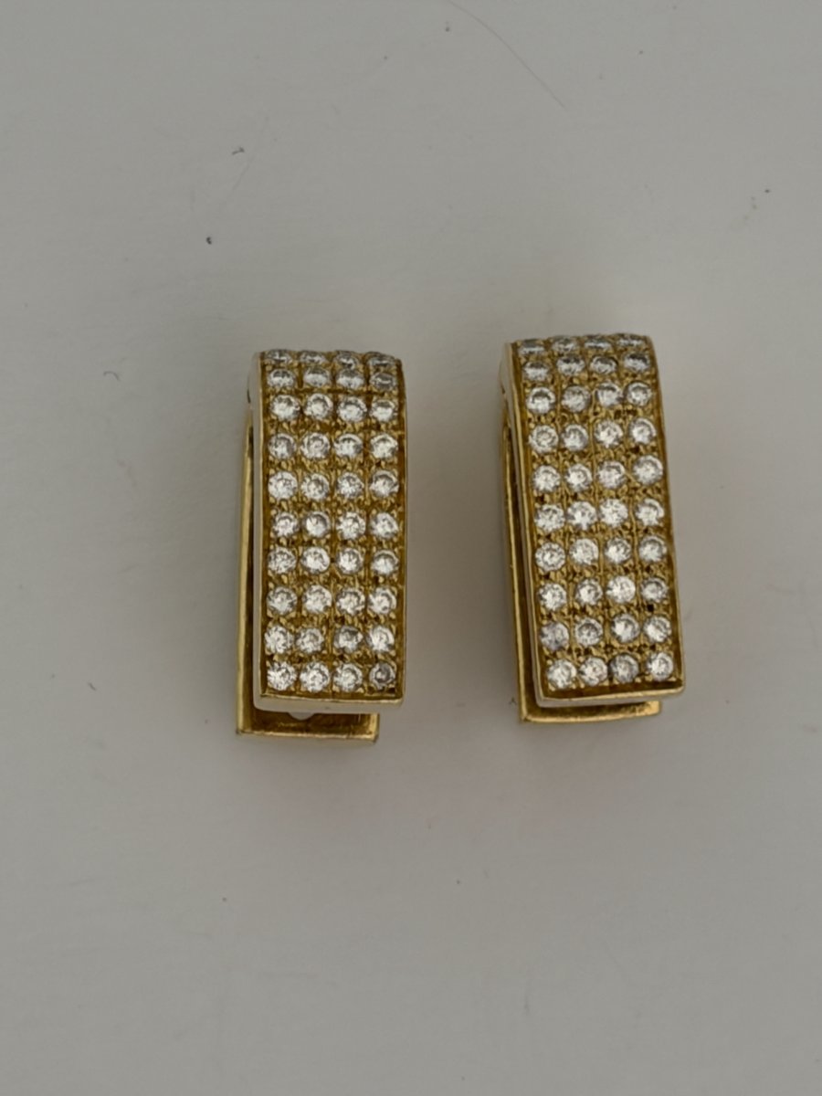 8017 - Yellow Gold Earrings With 2.00 Ct Diamonds