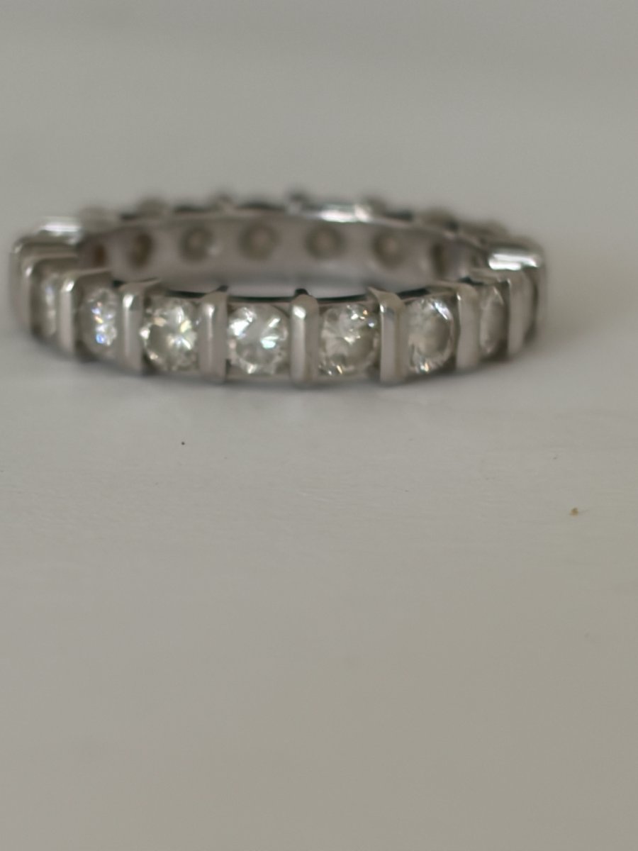 8091 - American Wedding Band In White Gold With Diamonds, 1.50 Ct-photo-2