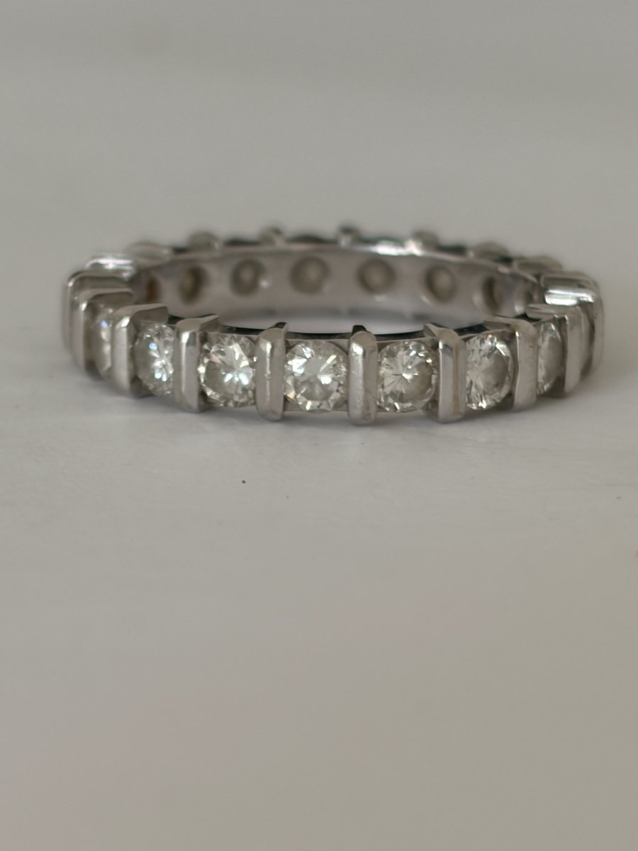 8091 - American Wedding Band In White Gold With Diamonds, 1.50 Ct