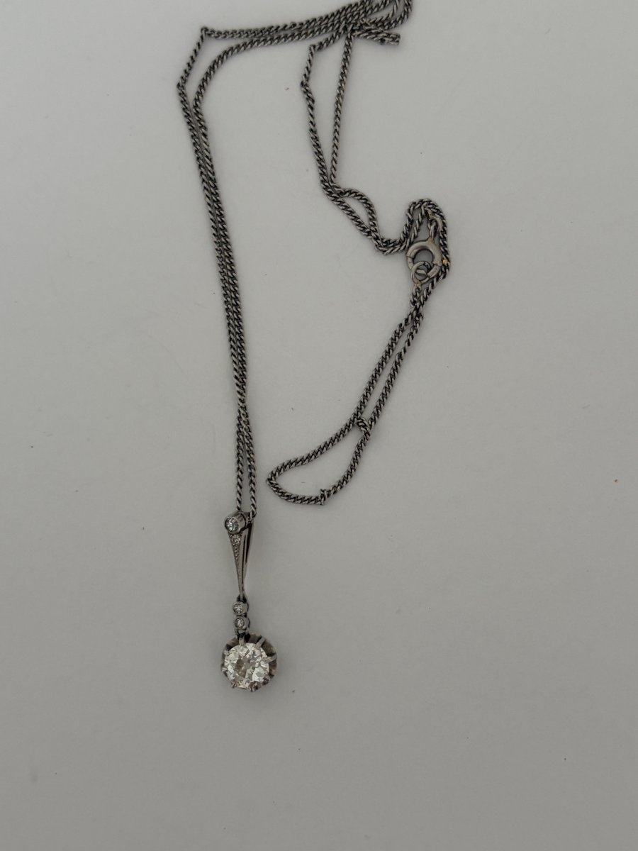 8096 - White Gold And Platinum Pendant With 1.00 Ct Diamond-photo-4