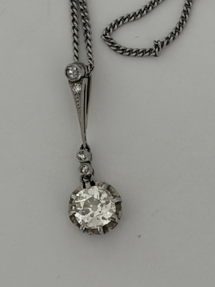 8096 - White Gold And Platinum Pendant With 1.00 Ct Diamond