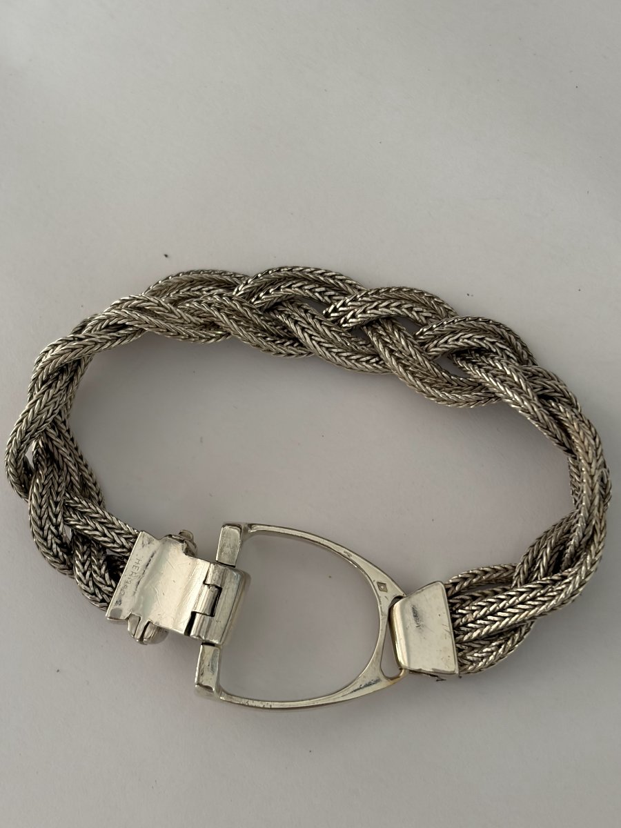 8097- Bracelet HERMES Etrier en Argent
