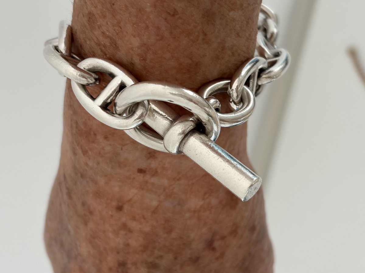 8101- Bracelet HERMES Chaine D'Ancre en Argent-photo-2
