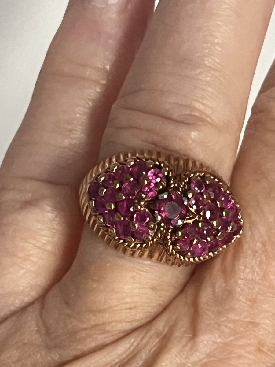 5361- Bague Vintage Or Jaune Rubis-photo-3