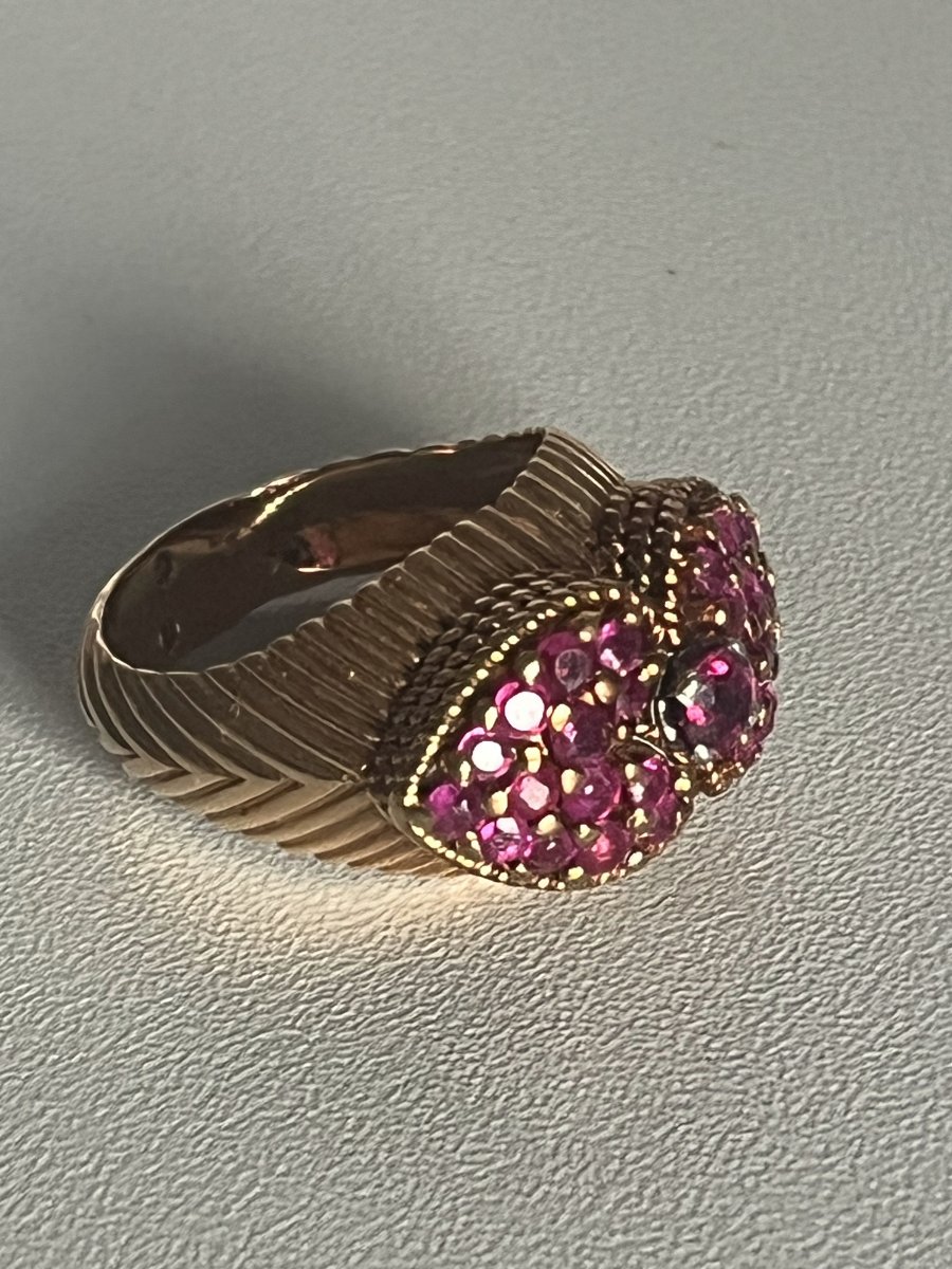 5361- Bague Vintage Or Jaune Rubis-photo-1