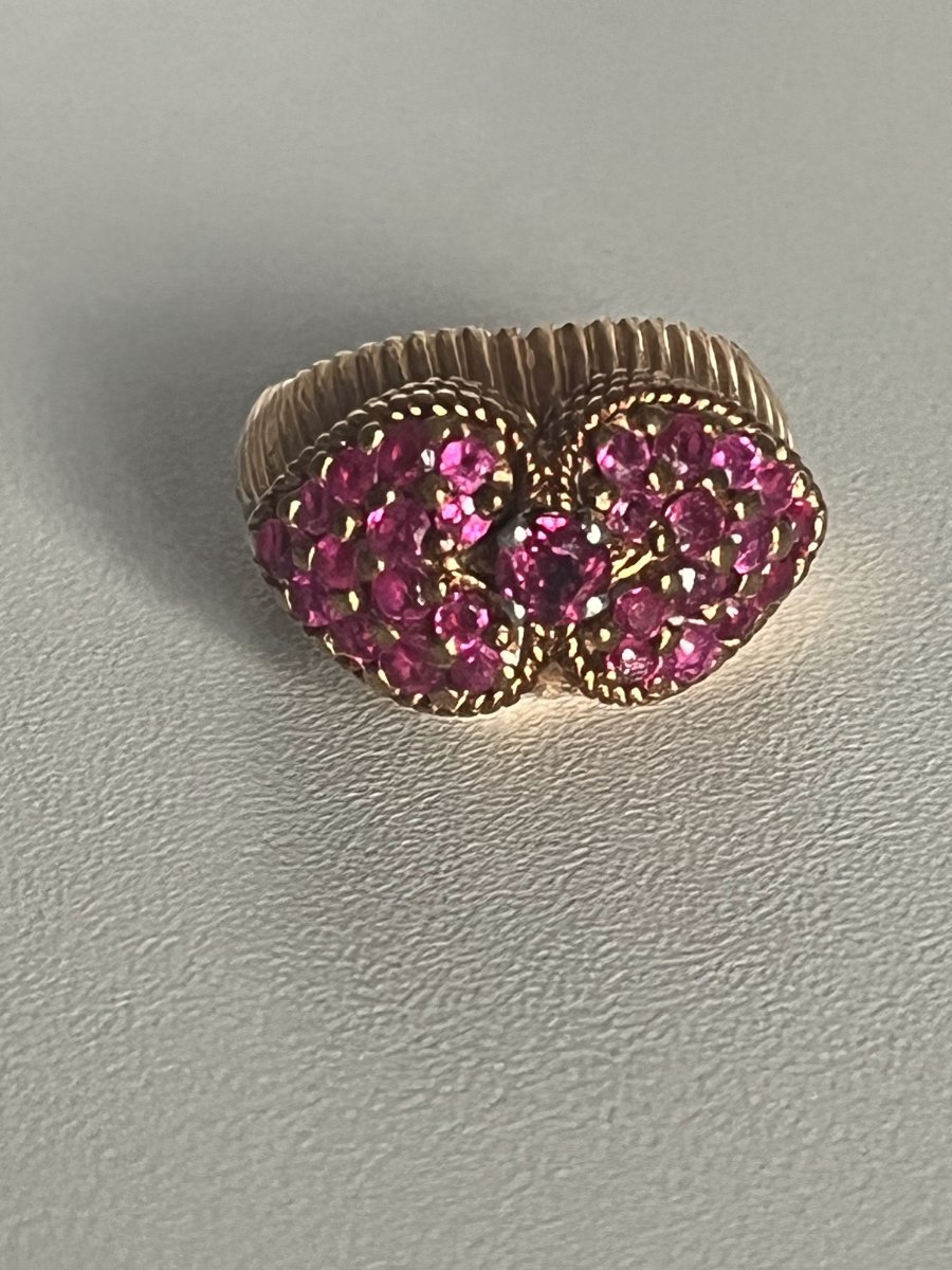 5361- Bague Vintage Or Jaune Rubis-photo-2