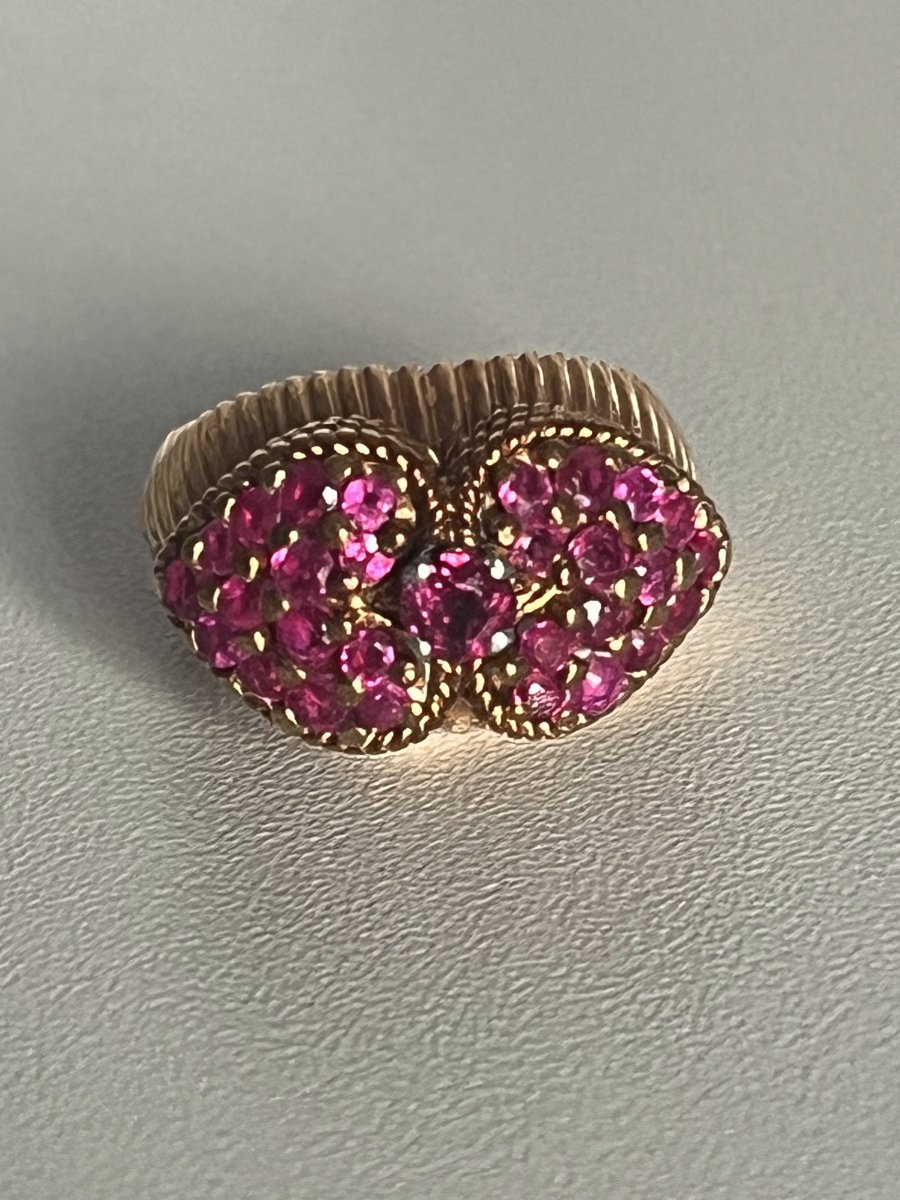 5361- Bague Vintage Or Jaune Rubis