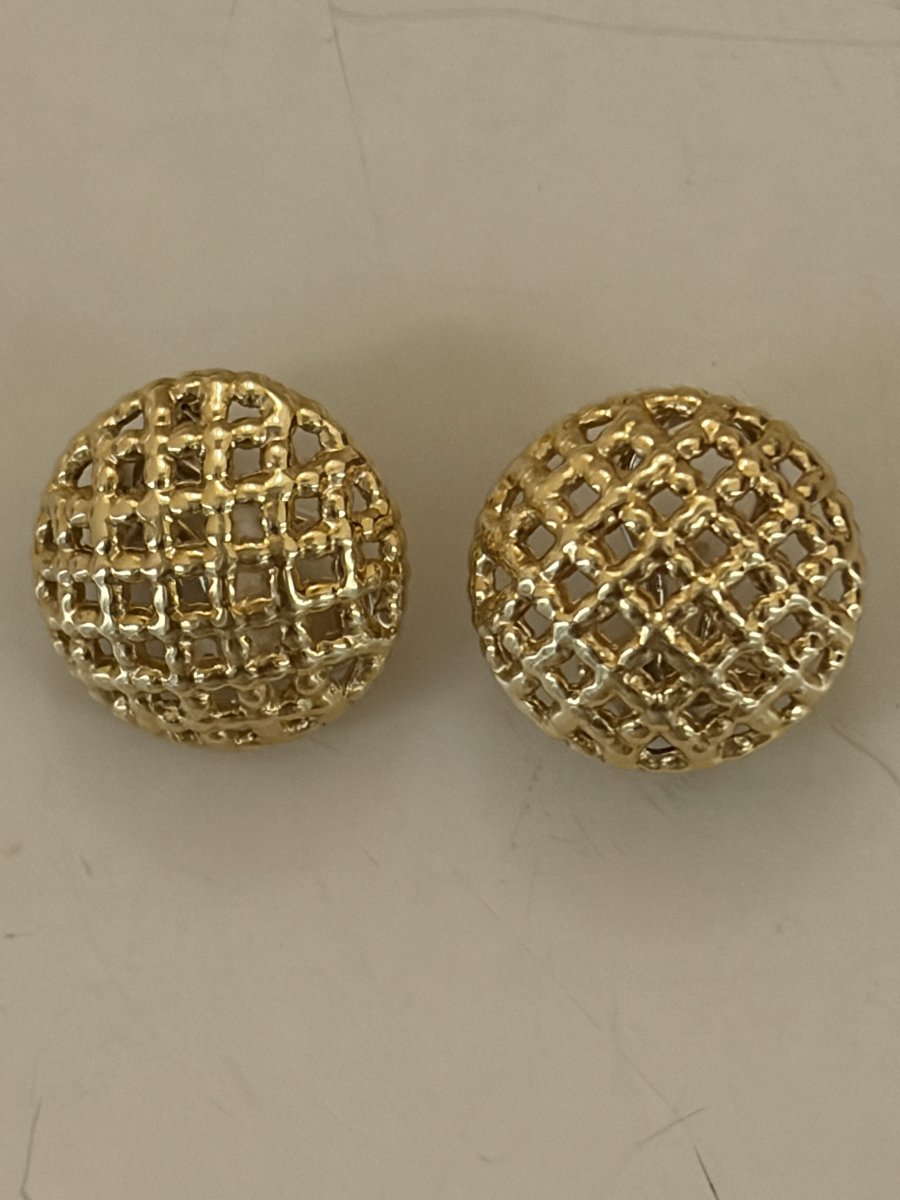 5390 - Vintage Yellow Gold Earrings-photo-3