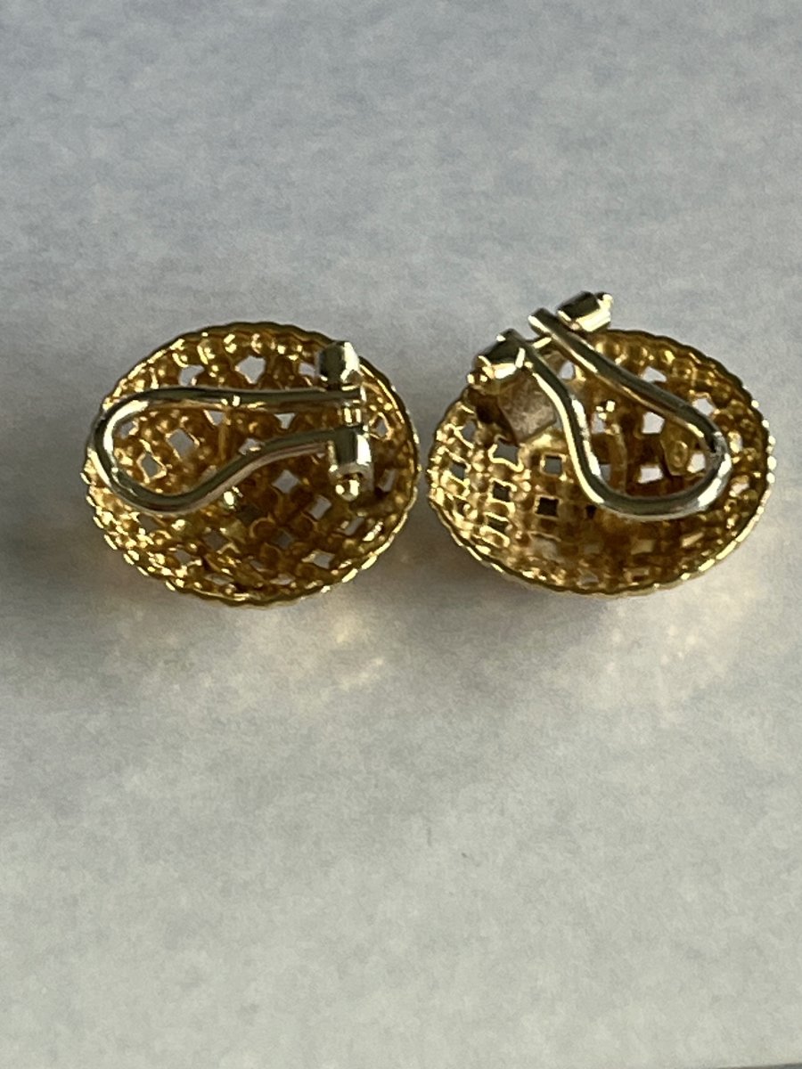 5390 - Vintage Yellow Gold Earrings-photo-4