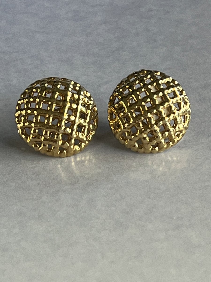 5390 - Vintage Yellow Gold Earrings-photo-1