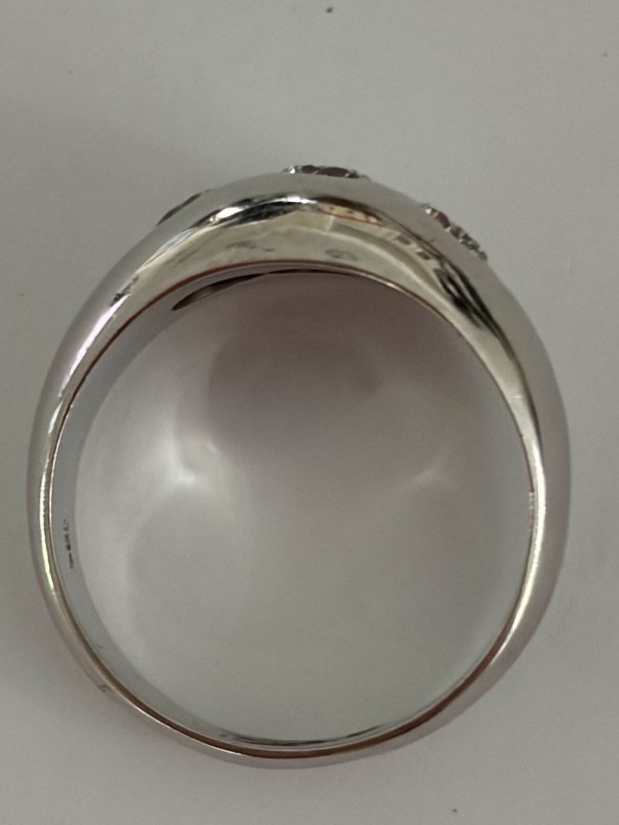 7687 - White Gold Diamond Bangle Ring-photo-3