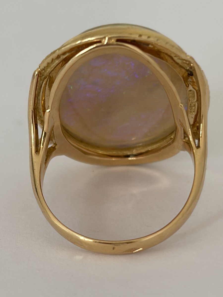 7719- Importante Bague Or Jaune Opale-photo-3