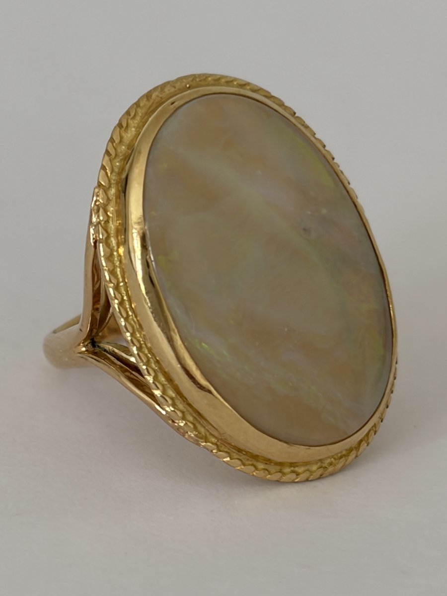 7719- Importante Bague Or Jaune Opale-photo-1