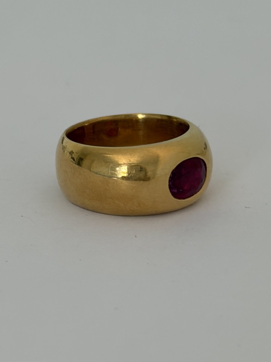 7821 - Yellow Gold Ruby Bangle Ring-photo-2