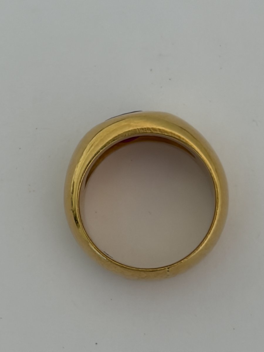 7821 - Yellow Gold Ruby Bangle Ring-photo-4