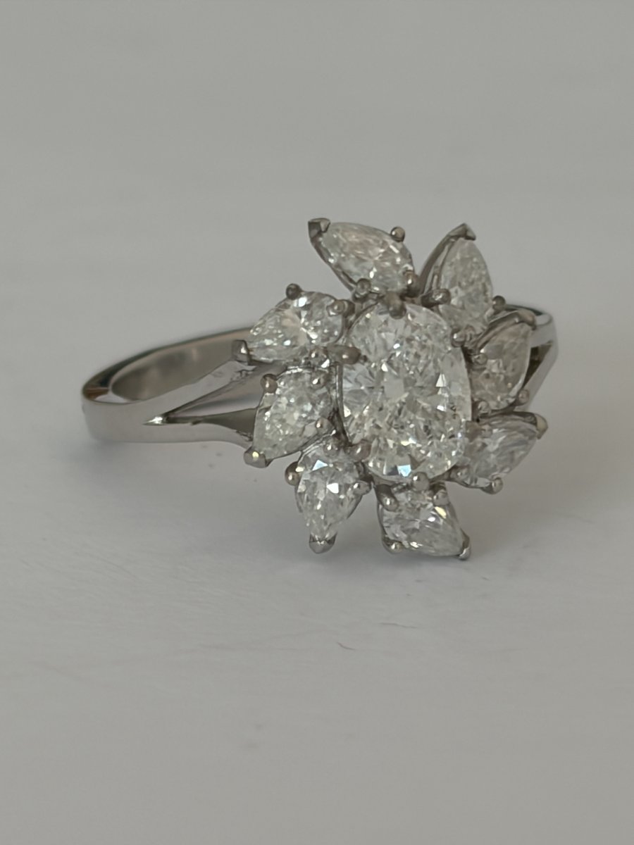 7941- Bague Vintage Or Gris Diamants (1,80 ct au total)-photo-1