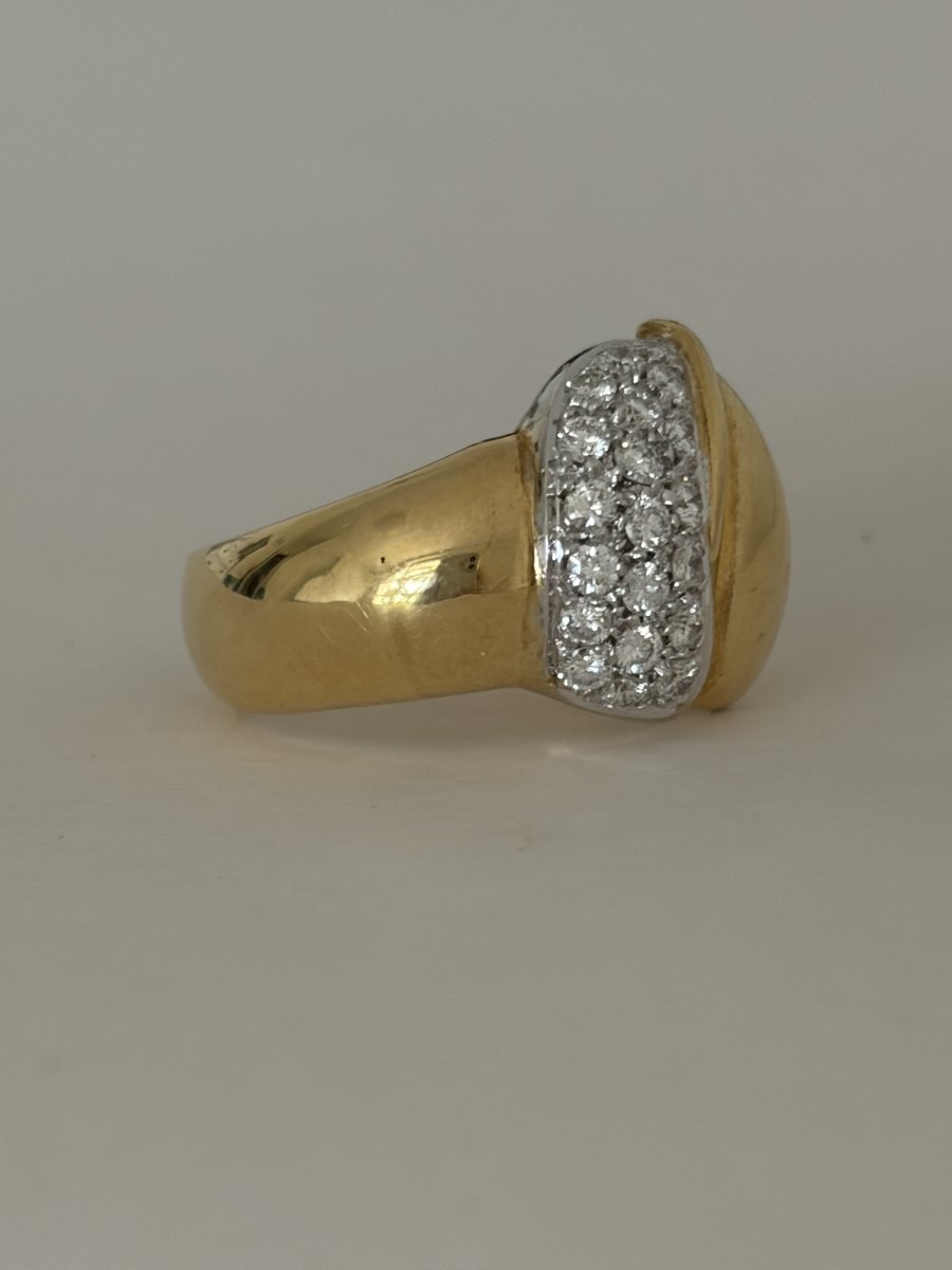 7985 - Mouawad Yellow Gold Diamond Band Ring-photo-4