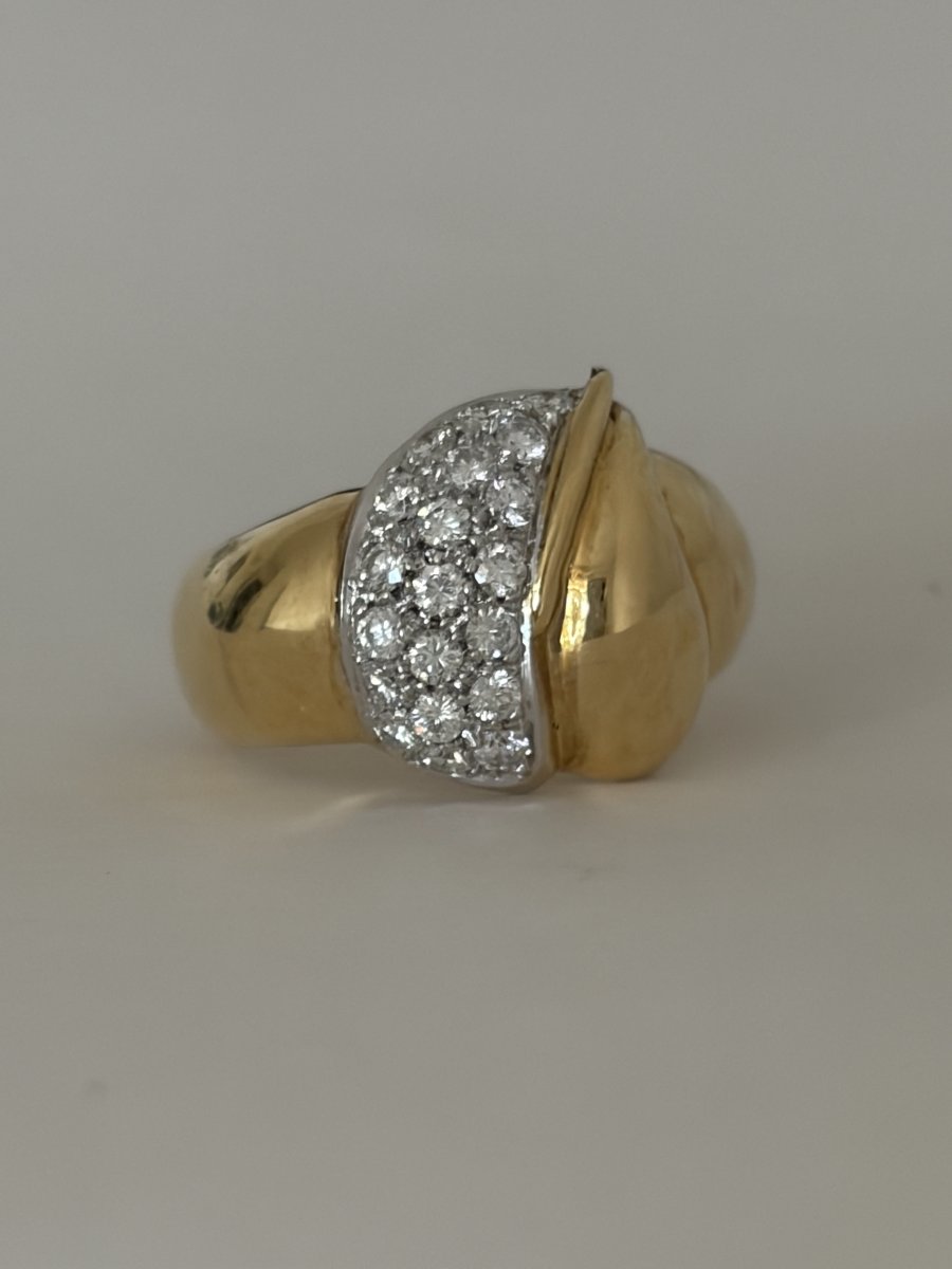 7985 - Mouawad Yellow Gold Diamond Band Ring-photo-1