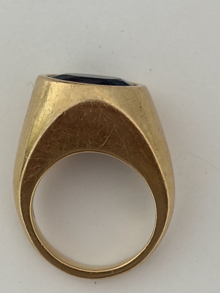8127 - Certified Spinel Yellow Gold Bangle Ring-photo-3
