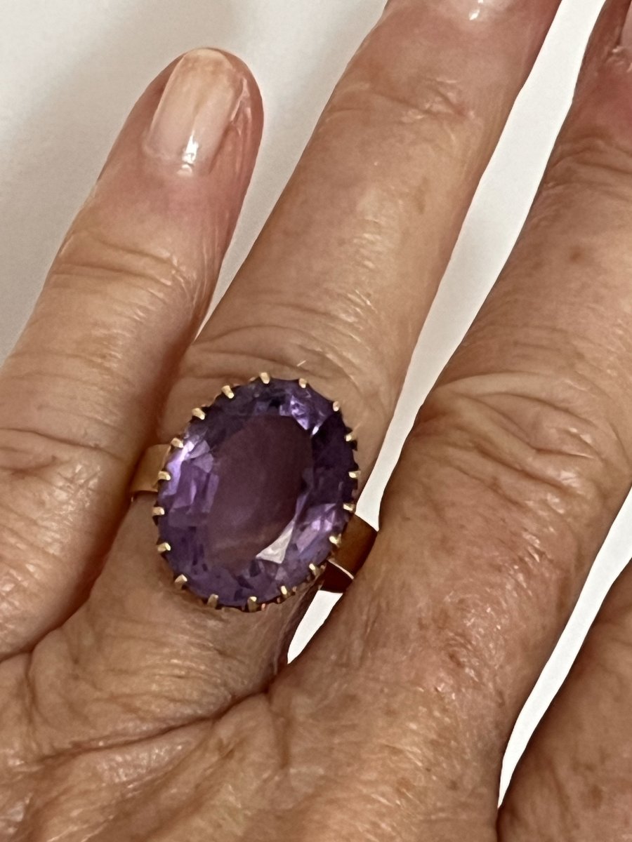 4817 – Vintage Rose Gold Amethyst Ring, 9.00 Ct-photo-3