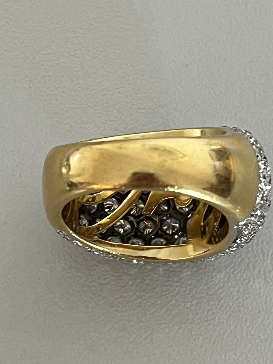 5398a – Yellow Gold Dome Ring With 4.50 Ct Diamonds-photo-3