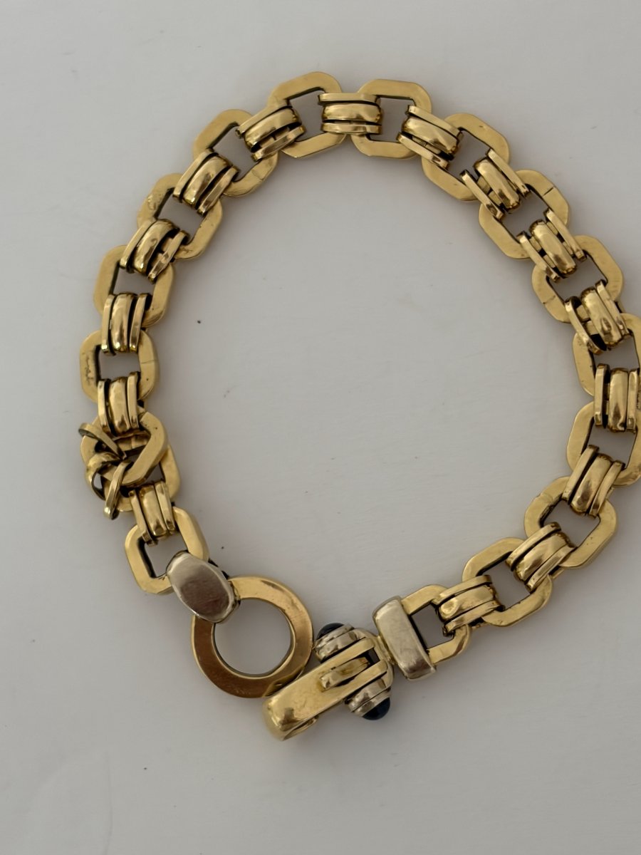 8156 – Flexible Yellow Gold Bracelet With Sapphires