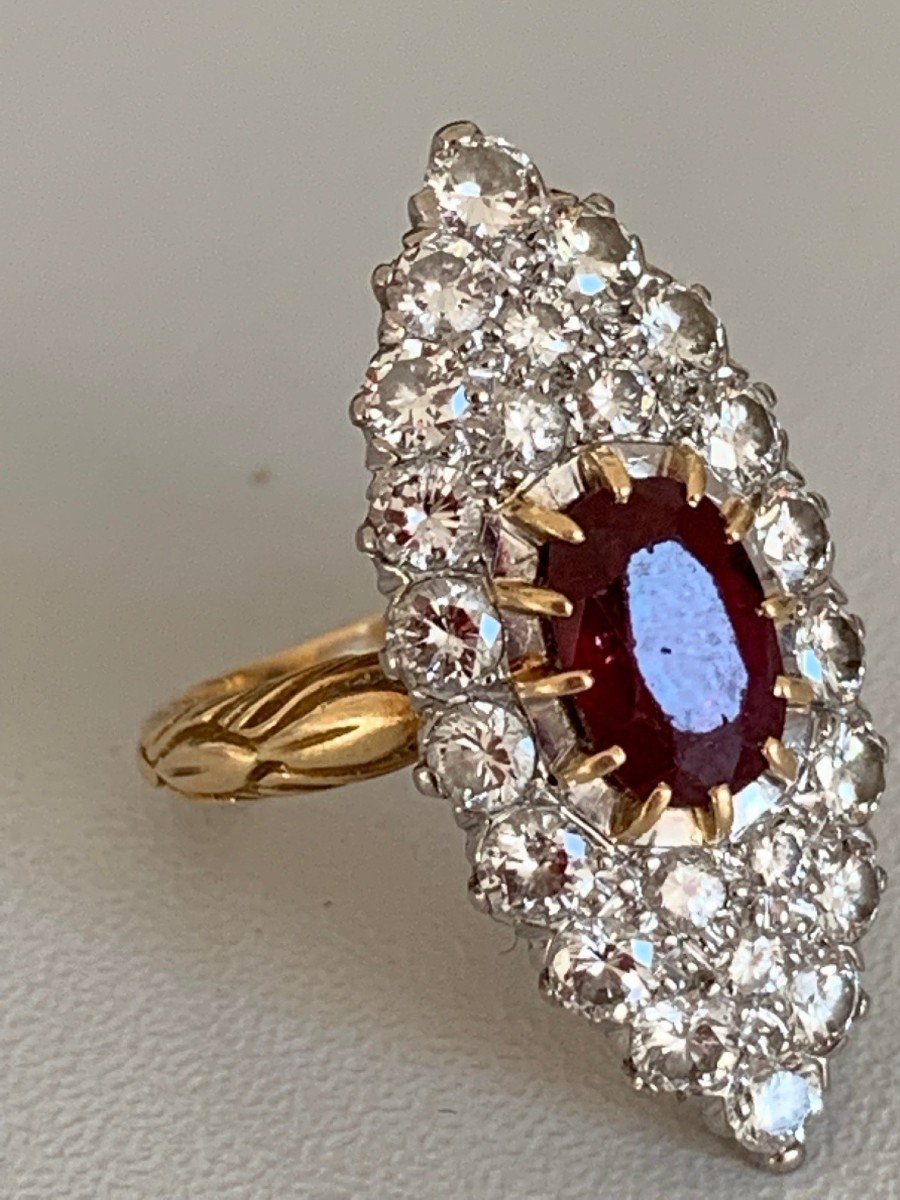 3296- Marquise Or Jaune Rubis Diamants-photo-2
