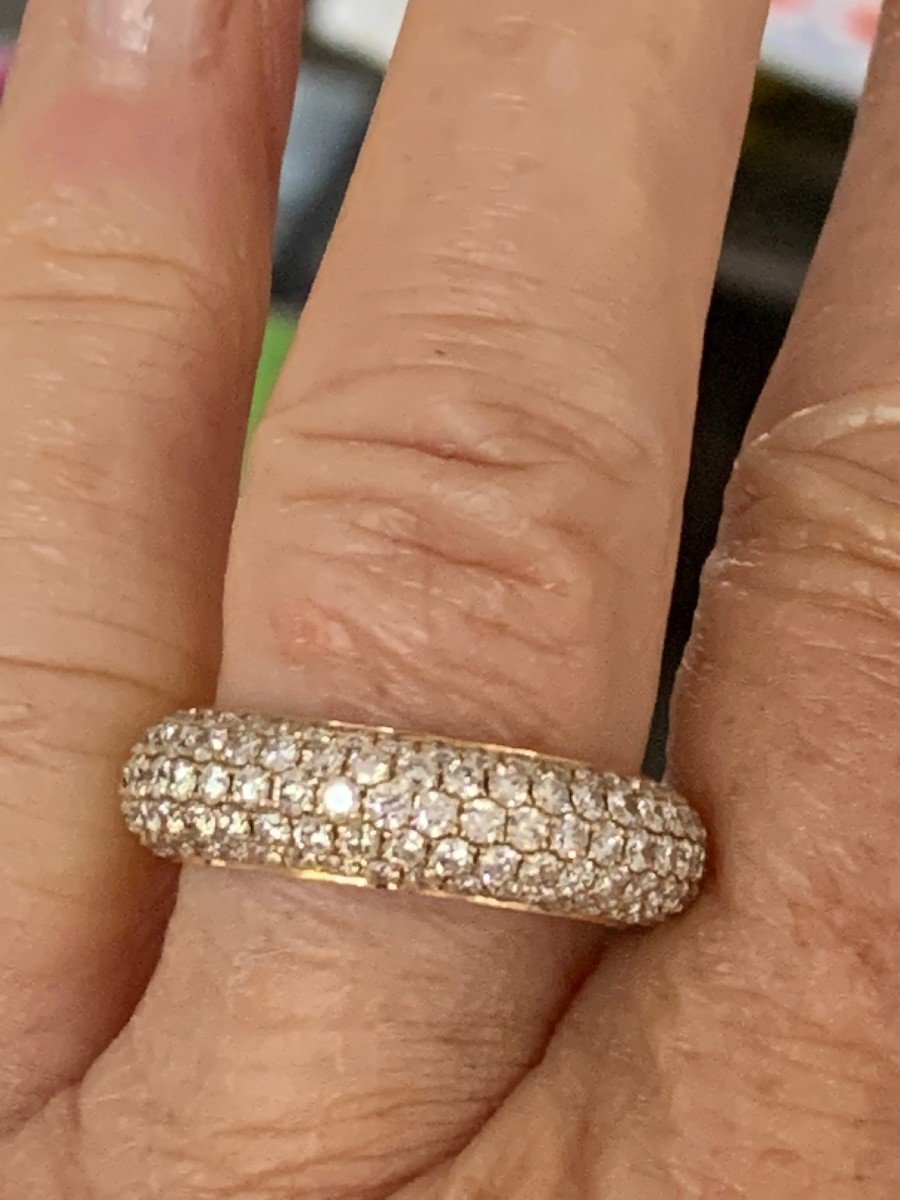 3294- Wedding Ring Yellow Gold Diamonds 3.10 Ct-photo-2