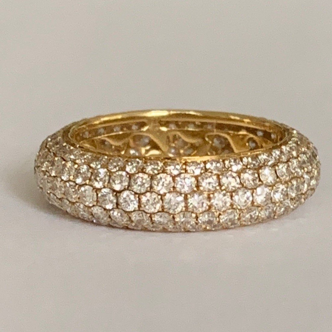 3294- Wedding Ring Yellow Gold Diamonds 3.10 Ct