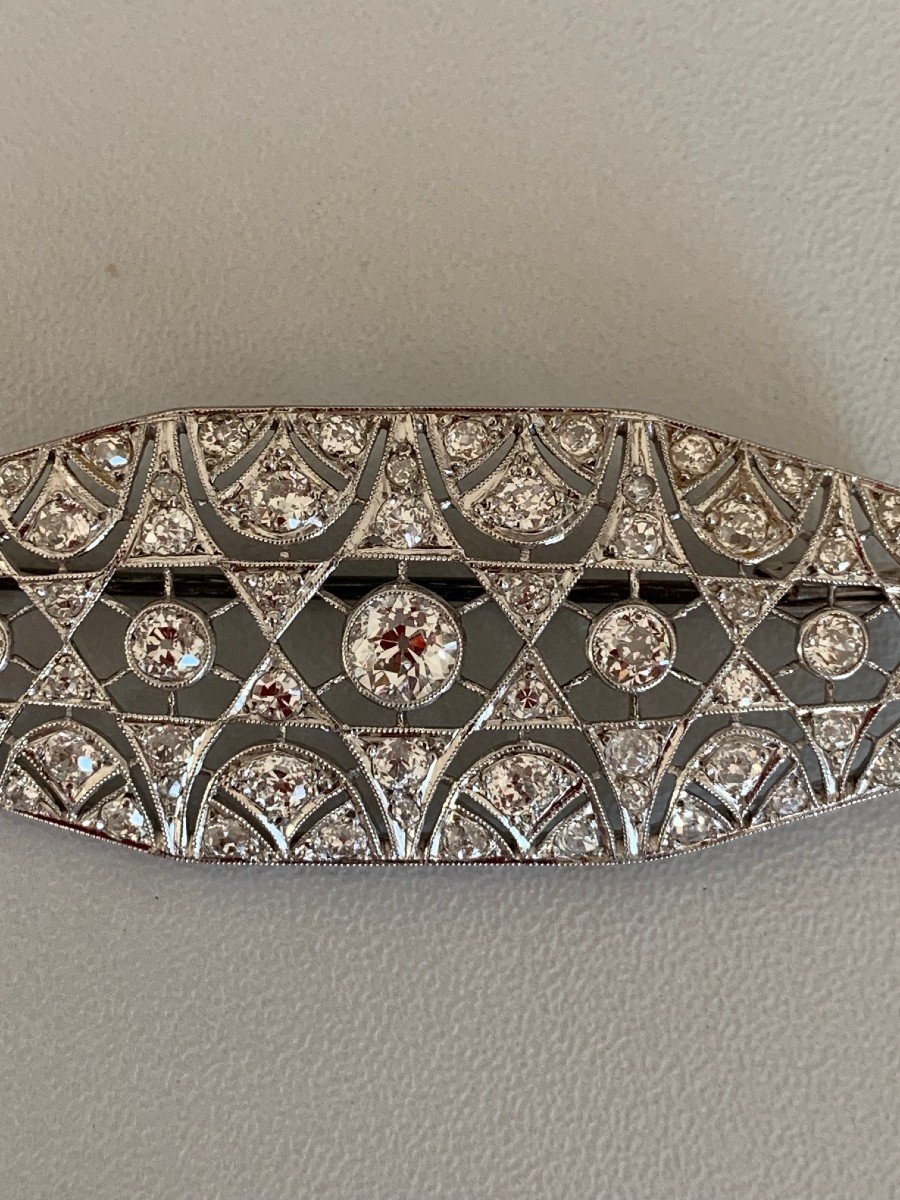 3301 – 1925 Platinum Plate Diamond Brooch-photo-2