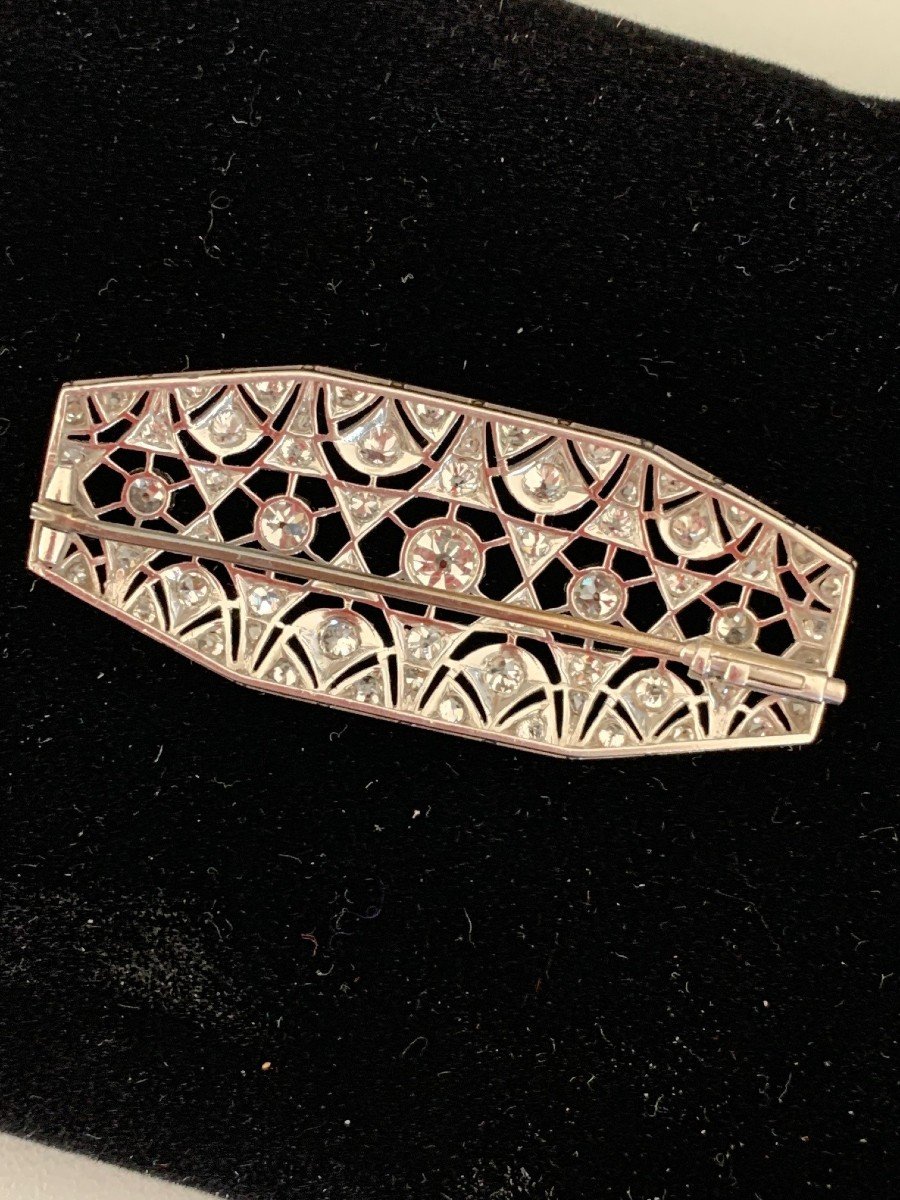 3301 – 1925 Platinum Plate Diamond Brooch-photo-4