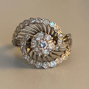 2837 – Bague Or Gris Diamants