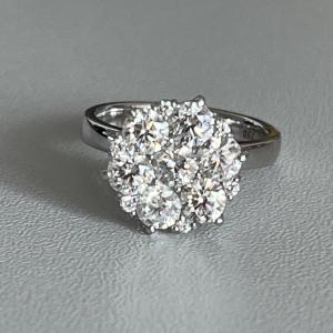 4147– White Gold Diamond Flower Ring