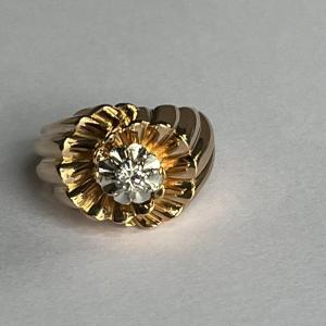 4186– Yellow Gold Diamond Tourbillon Ring