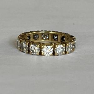 4230– American Wedding Band Yellow Gold Diamonds 3.20 Ct