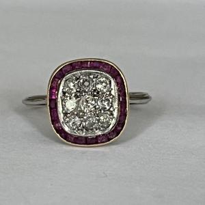 4262– White Gold Ruby Diamond Ring