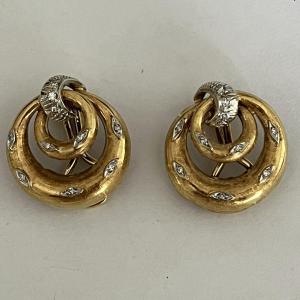 4417– Boucles d'Oreilles Clips Or Jaune Diamants