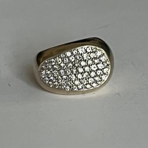 4567- Bandeau Ring Yellow Gold Diamonds